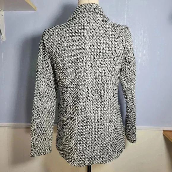 Unbranded Black White Classic Gold Button Up Blazer with Shoulder Pads - Picture 8 of 10